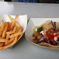 Fish Tacos and fries