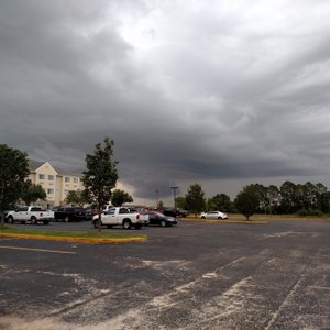 View from the back of the parking lot
