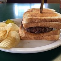 Grilled cheese hamburger from Jak's Burger Shak