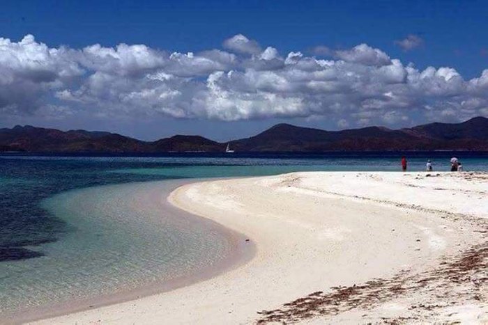 Secluded beautiful beach with blue clean water