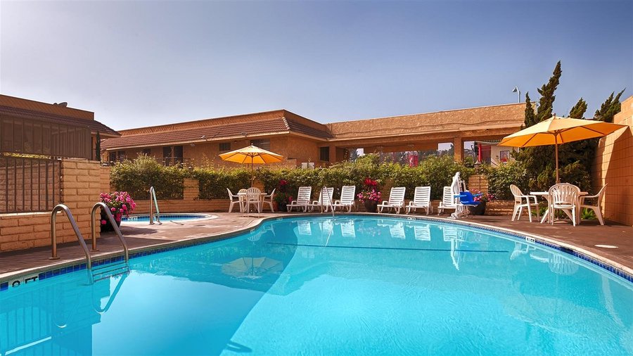 Outdoor pool and hot tub.