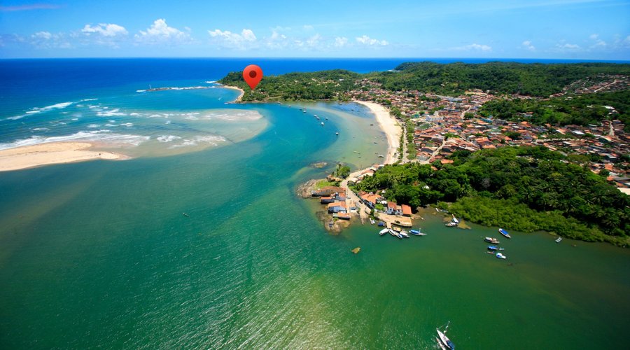 Nossa localização, vista aérea.