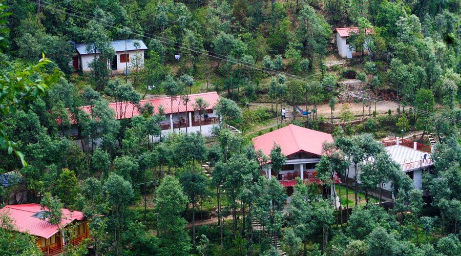 The Cottage taken from the hill across