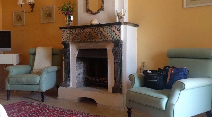 Room with fireplace