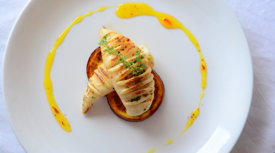 Spicy orange  Grilled calamari 