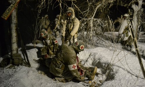 Diorama, der Sauerüberquerung
