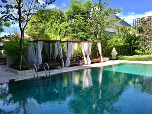 Maison Aurelia Sanur, Bali - by Préférence in Sanur, image may contain: Villa, Backyard, Pool, Water