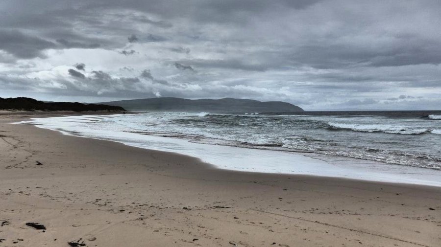 Machrihanish Beach an einem stürmischen Tag