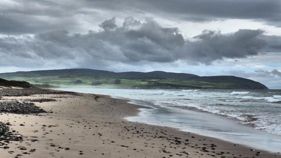 Machrihanish Beach an einem stürmischen Tag