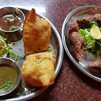 Fresh vegetable Samosa and the Sheek Kebab