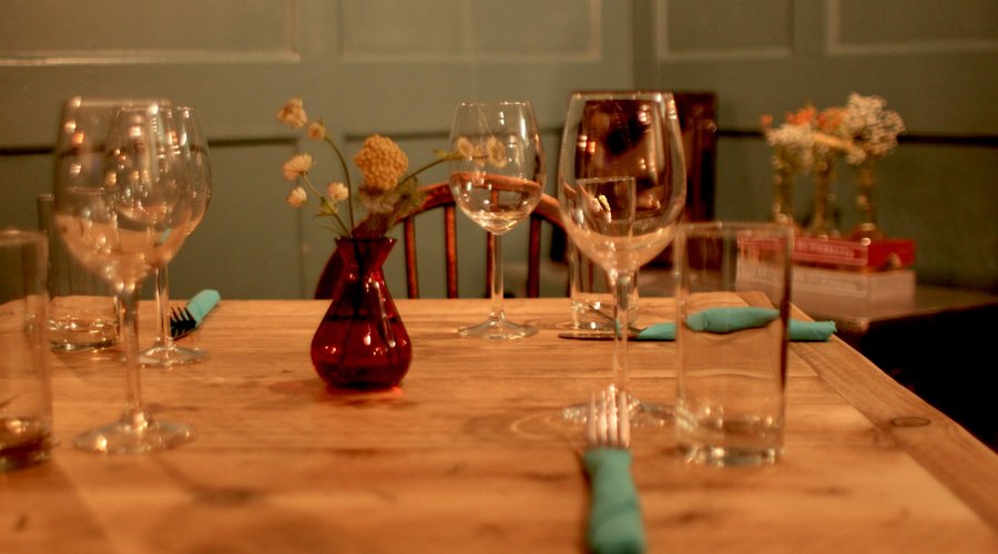 The intimate dining room is perfect for lunch or dinner