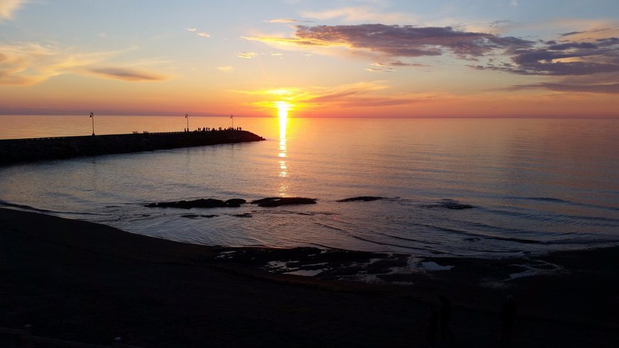 Coucher de soleil à partir d'une chambre du Gaspésiana.