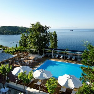 Main swimming pool and view from a room