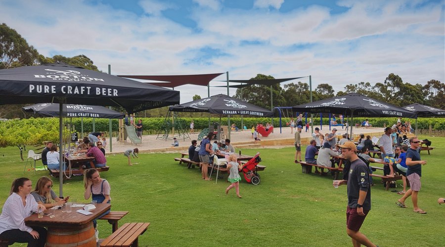 Come and soak up some sun in our family friendly beer garden