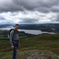 Wansfell Pike overlooking Lake Windermere.