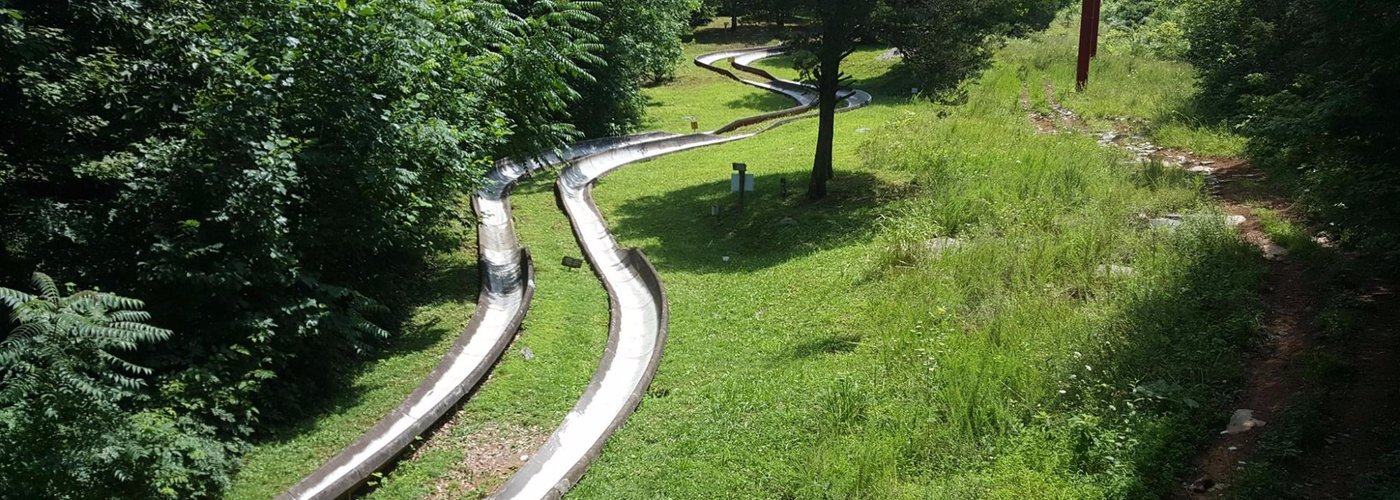 The alpine slide as seen from the ski lift.