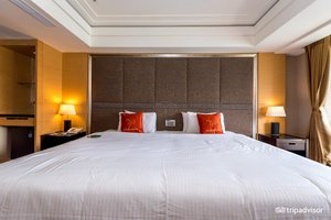 Sun Moon Lake Hotel in Yuchi, image may contain: Interior Design, Cushion, Home Decor, Hotel
