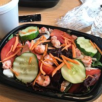 Stopped again tried something different shrimp and lobster salad (langstinos) not lobster but ta