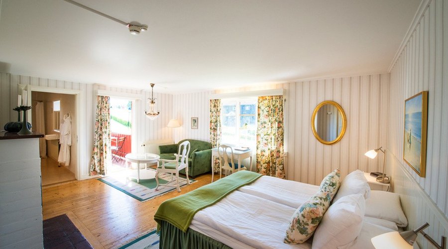 Alla rum på Klockargården är unika och personligt inredda med inspiration från Tällberg och Dala