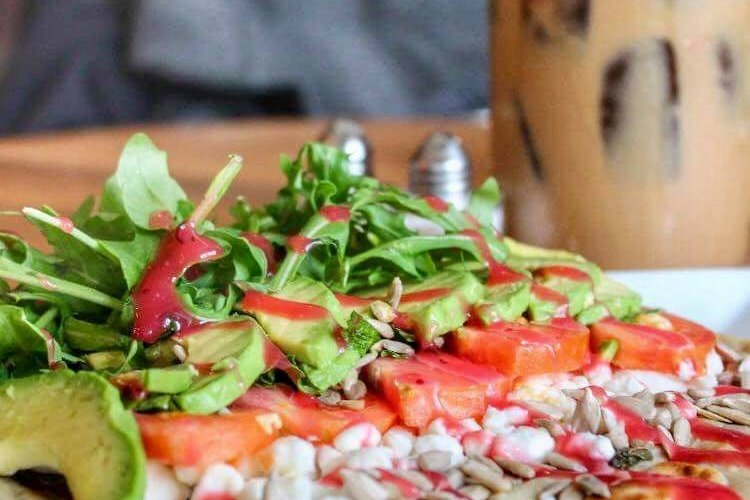 Avocado Crepe and Cold Brew with coffee ice cubes!