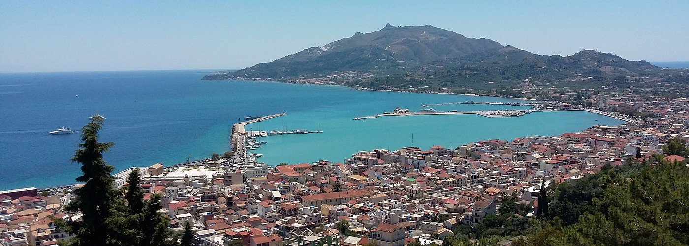 Panoramic View Of Zakynthos Town and Harbour