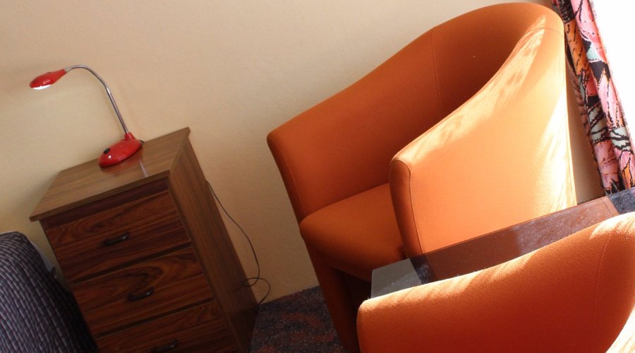 Comfortable seating with the sun on your back