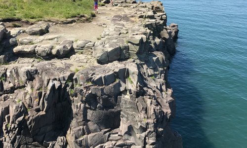 Kids exploring on the rocks