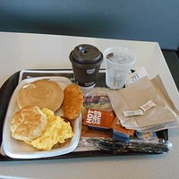 Big Breakfast with coffee and water