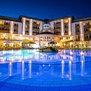 Lotus Therme Hotel & Spa in Heviz, image may contain: Hotel, Resort, City, Pool