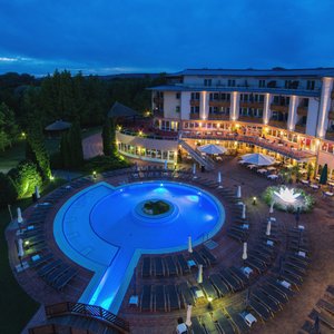 Lotus Therme Hotel & Spa in Heviz, image may contain: Hotel, Resort, City, Pool