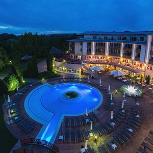 Lotus Therme Hotel & Spa in Heviz, image may contain: Hotel, Resort, City, Pool