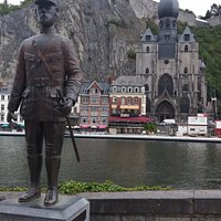 The statue of Charles de Gaulle in Dinant.