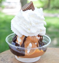 Our decadent Peanut Butter Cup Sundae!