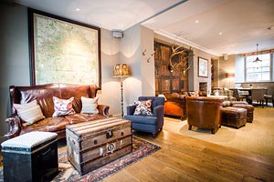The Grosvenor Arms in Shaftesbury, image may contain: Couch, Furniture, Home Decor, Living Room