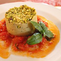 Sformatino di ceci con granella di pistacchi
