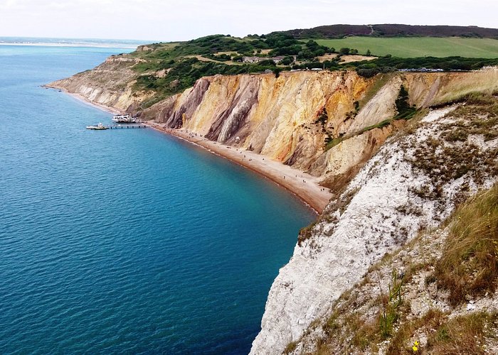 Alum Bay with its multi-coloured sands