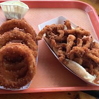 Clam roll and awesome onion rings