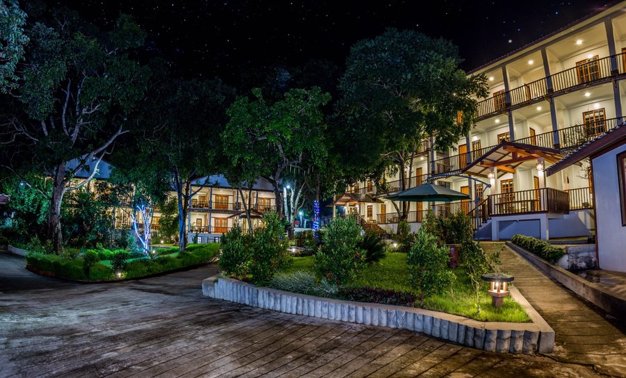 Night View of Hotel Buildings