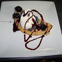 Yummy waffles or bacon and eggs