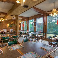 One of our dining rooms with a waterway view