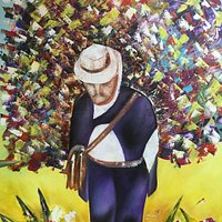 Picture on the wall of Restaurante La Montanita showing silletero tradition.