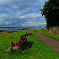 seating area in front of graveyard