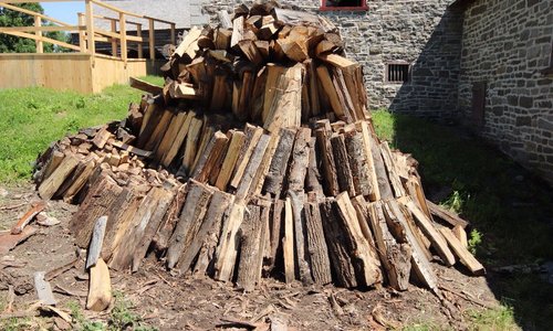 Piled wood