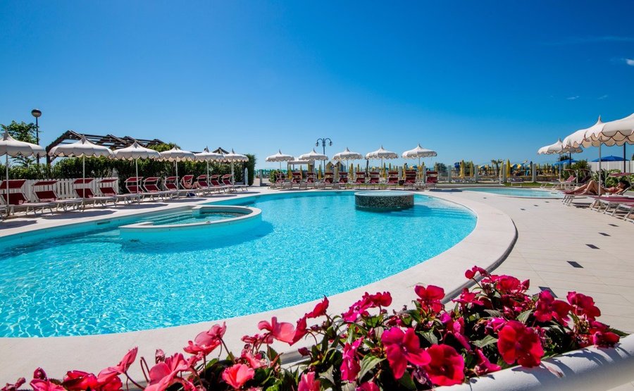 View of the flowers that decorate our pool.
