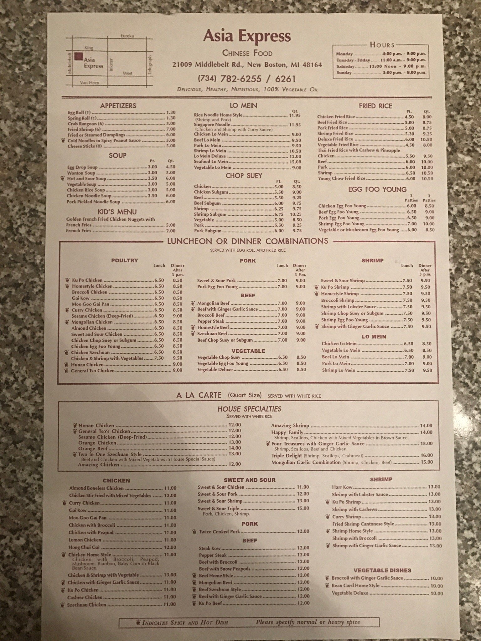 Asian express menu discount
