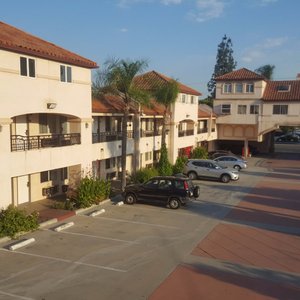 Inside, looking toward the street