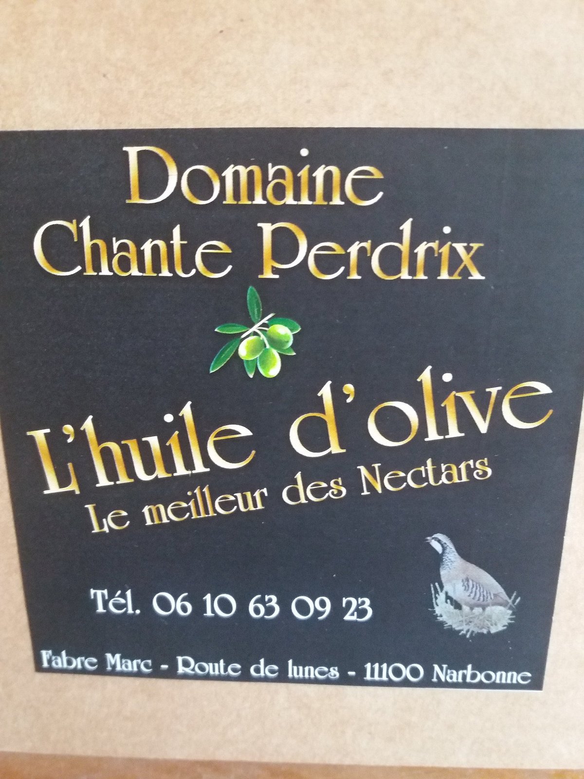 Coffret cadeau huile d'olive et vinaigre - Domaine Chante Perdrix