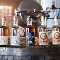 Our product lineup in 2016; Vor Barrel Aged, Vor Small Batch, Flóki Young Malt, Víti Aquavite.
