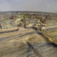 -Schaalmodel van vroegere Het Strand van Scheveningen voor de Duitse bezetting-