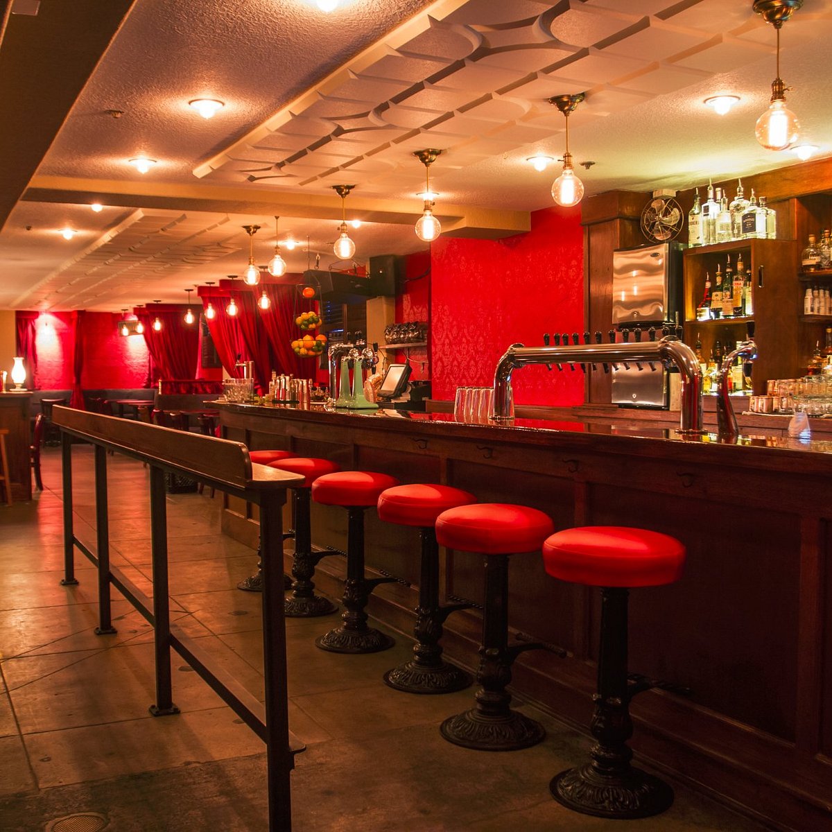 The Red Room Revisited  Basement bar designs, Speakeasy decor